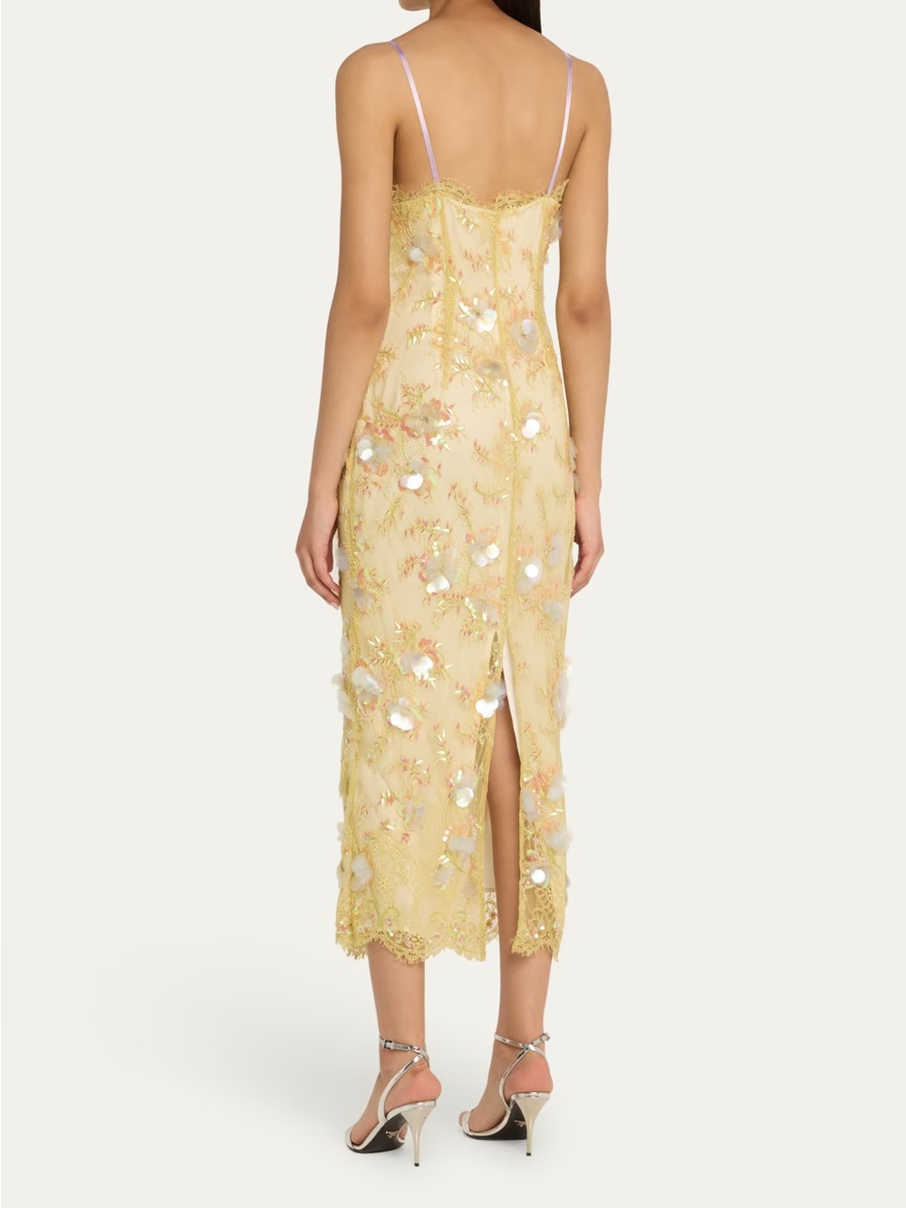 LoveShackFancy Emalia Embellished Lace Midi Dress - Picture 3 of 9